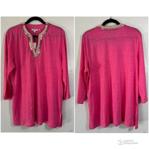 Chico’s Linen Embellished Tunic New - Picture 2 of 16